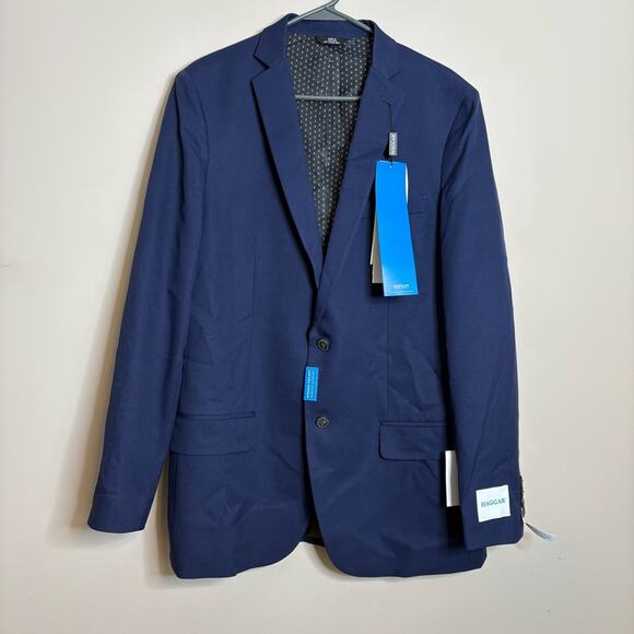 NWT Haggar Slim Fit Active Series™ Herringbone Suit Jacket Navy Blue 42 Long - Picture 5 of 9